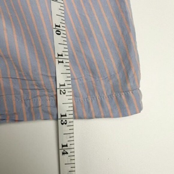 Reformation Willow Pajama Set Cropped Top Boxer Shorts Striped Blue Peach Size L - Picture 14 of 16